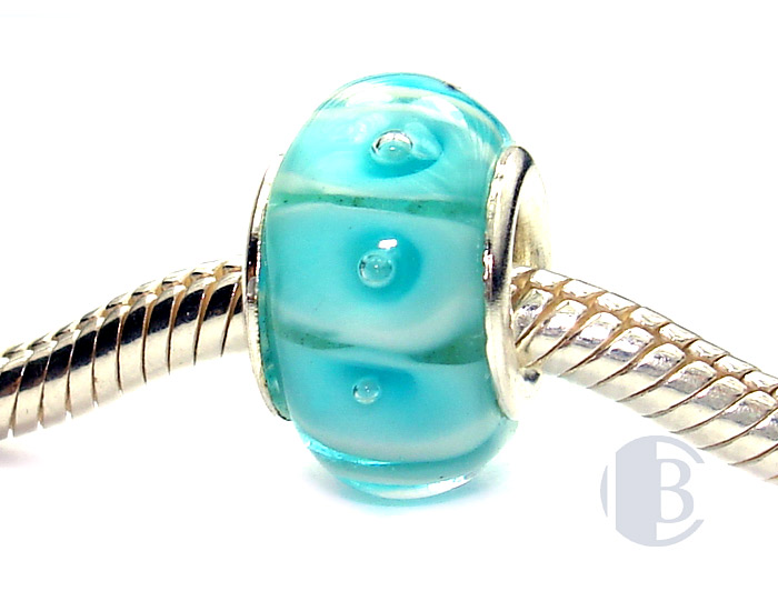 925 sterling silver core murano glass bead