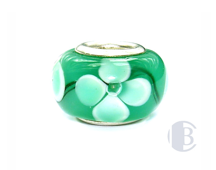925 sterling silver core murano glass bead