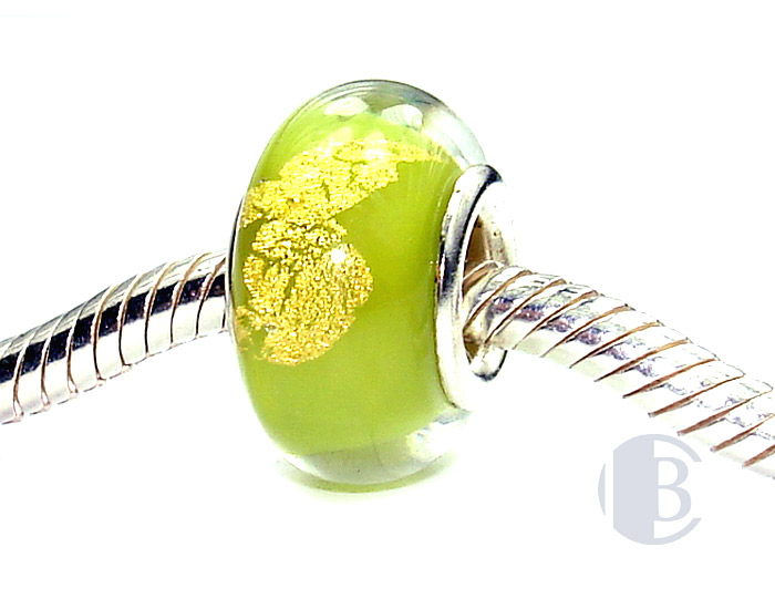 925 sterling silver core murano glass bead