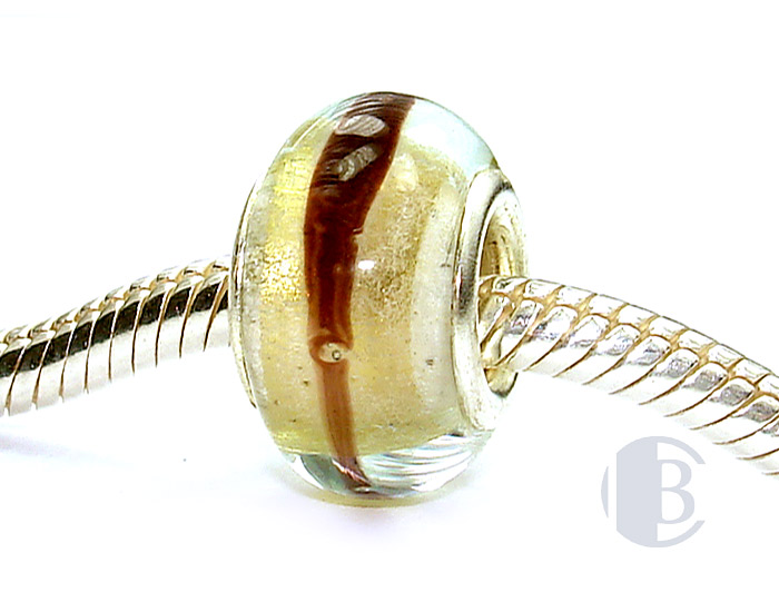 925 sterling silver core murano glass bead