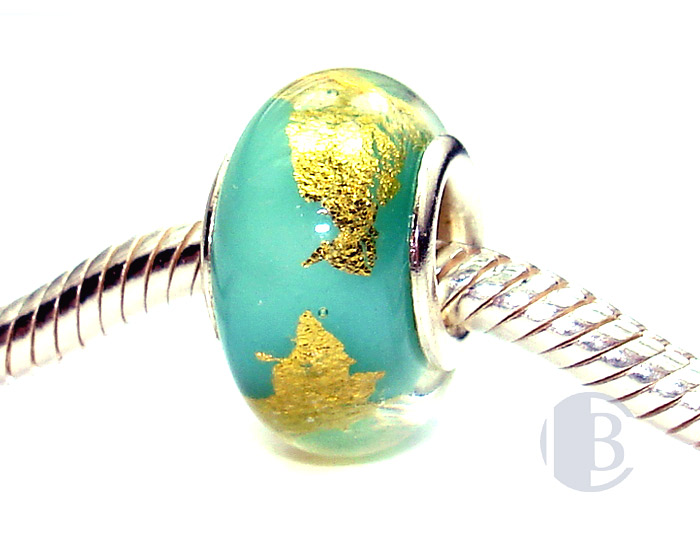 925 sterling silver core murano glass bead