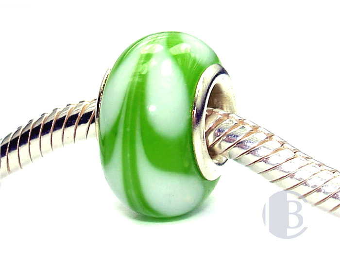 925 sterling silver core murano glass bead