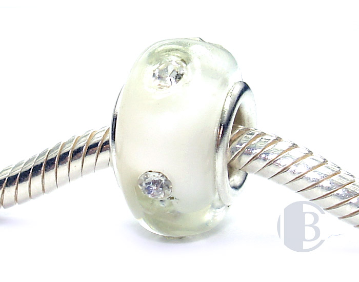 925 sterling silver core murano glass bead