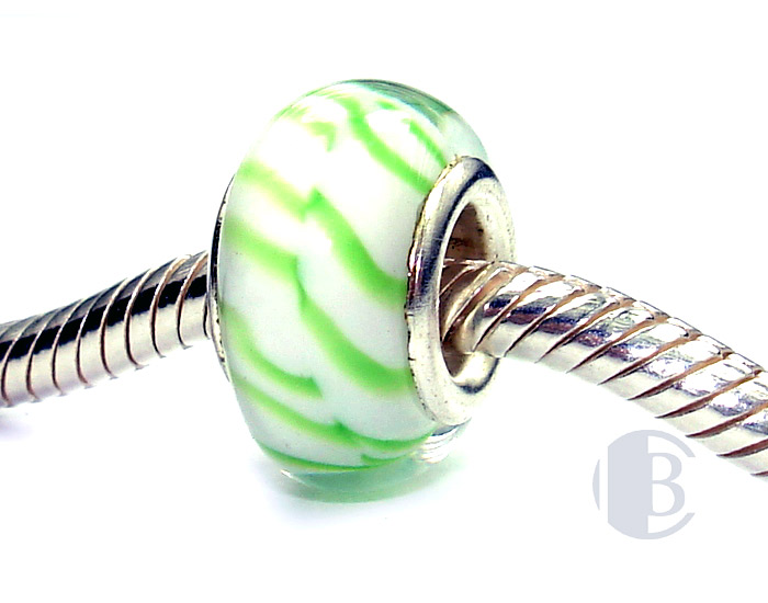 925 sterling silver core murano glass bead