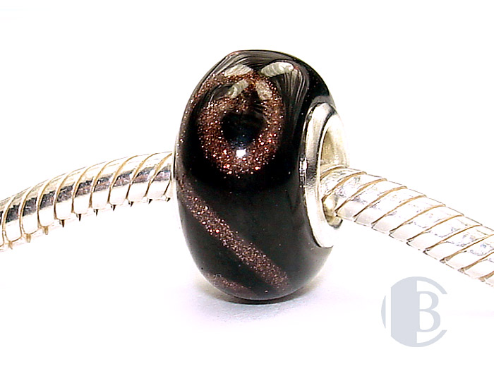 925 sterling silver core murano glass bead