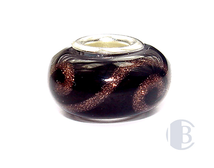 925 sterling silver core murano glass bead