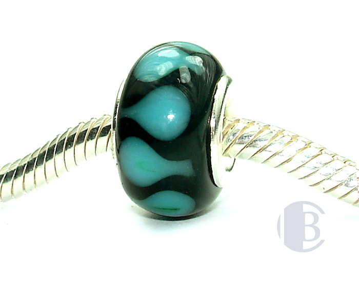 925 sterling silver core murano glass bead