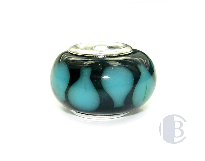 925 sterling silver core murano glass bead