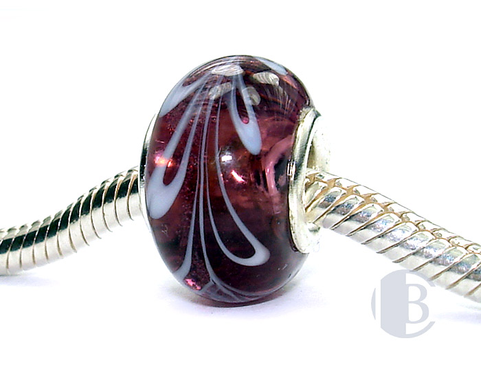925 sterling silver core murano glass bead