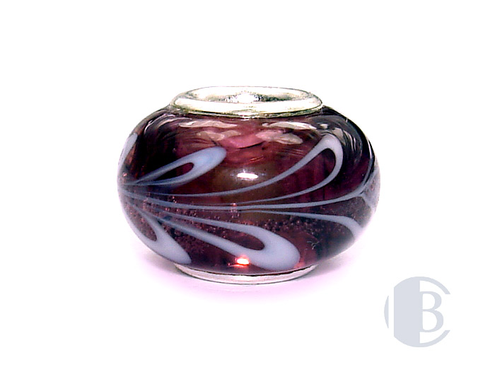 925 sterling silver core murano glass bead