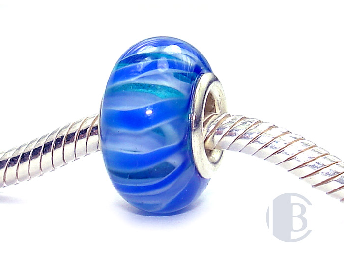 925 sterling silver core murano glass bead