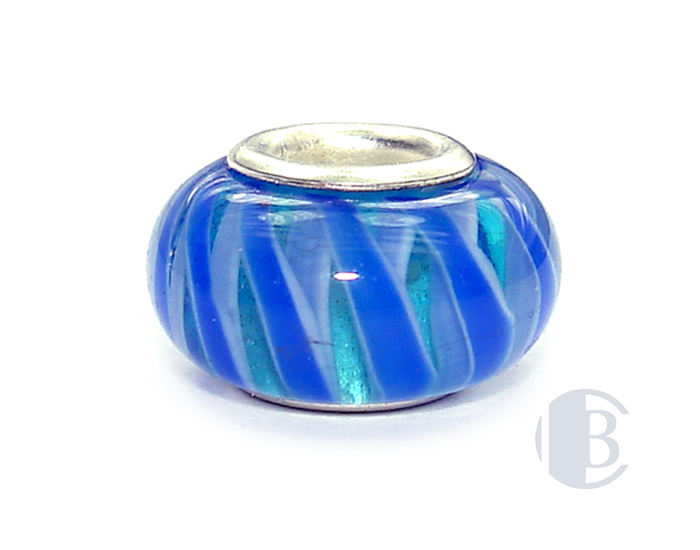 925 sterling silver core murano glass bead