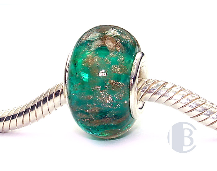 925 sterling silver core murano glass bead