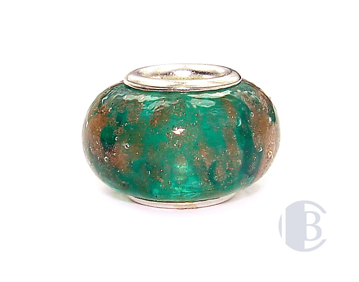 925 sterling silver core murano glass bead