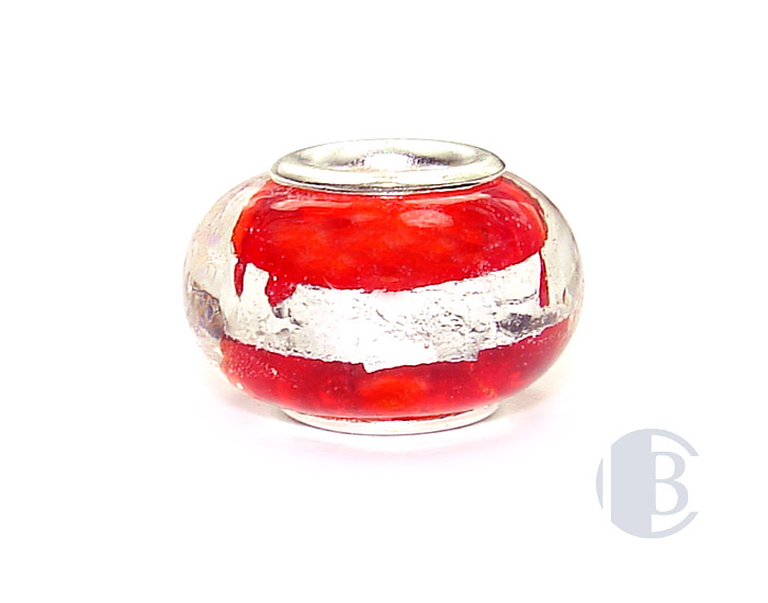 925 sterling silver core murano glass bead