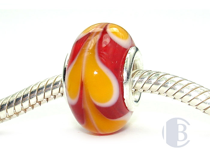 925 sterling silver core murano glass bead