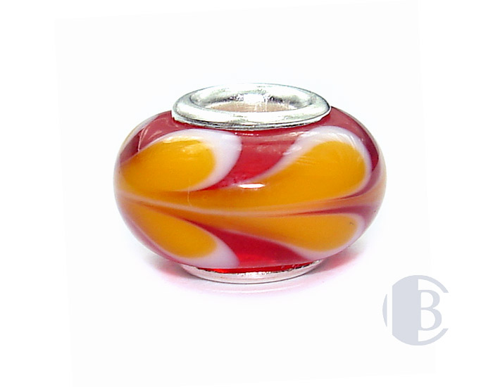 925 sterling silver core murano glass bead