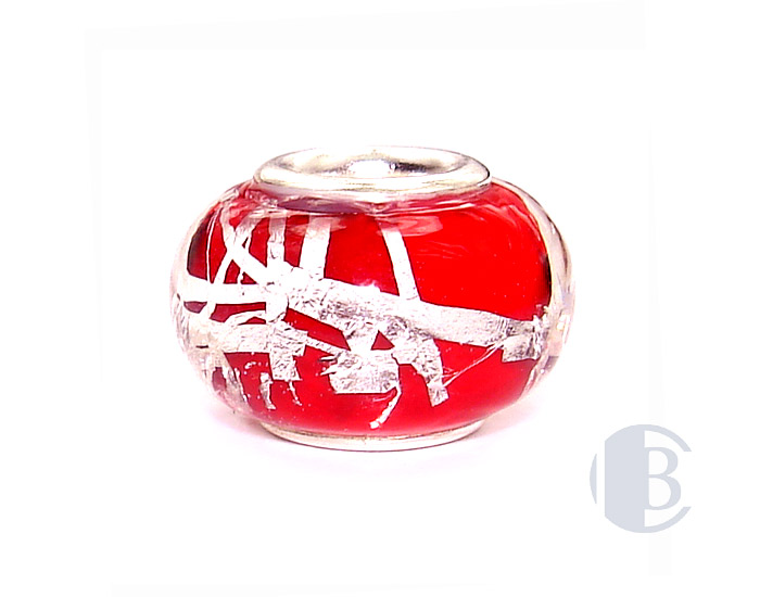 925 sterling silver core murano glass bead