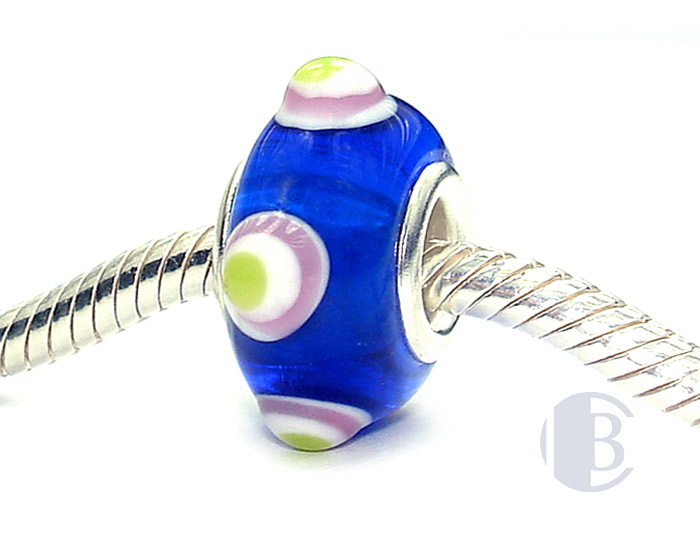 925 sterling silver core murano glass bead