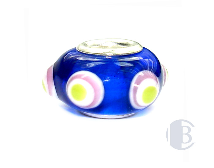 925 sterling silver core murano glass bead