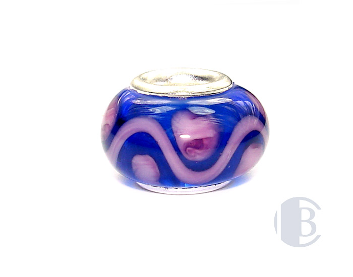 925 sterling silver core murano glass bead