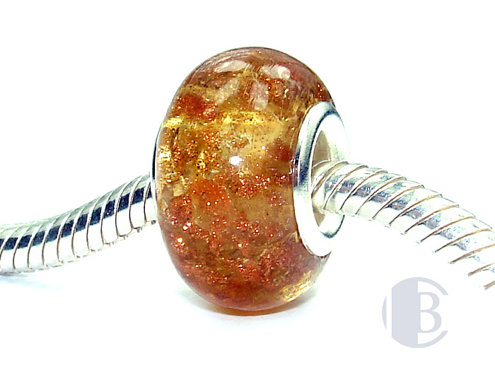 925 sterling silver core murano glass bead