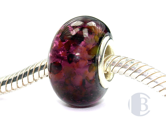 925 sterling silver core murano glass bead