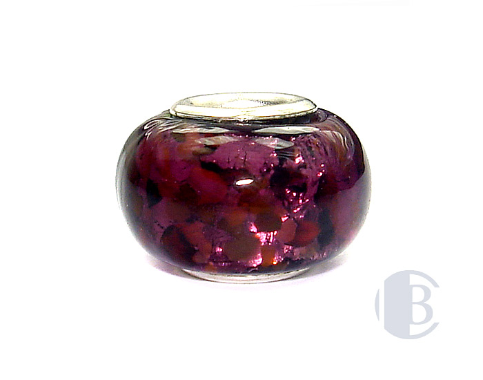 925 sterling silver core murano glass bead