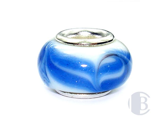 925 sterling silver core murano glass bead