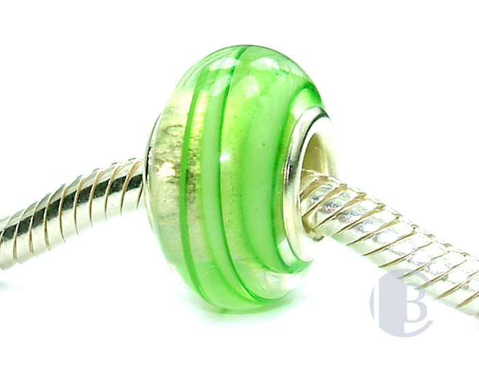 925 sterling silver core murano glass bead