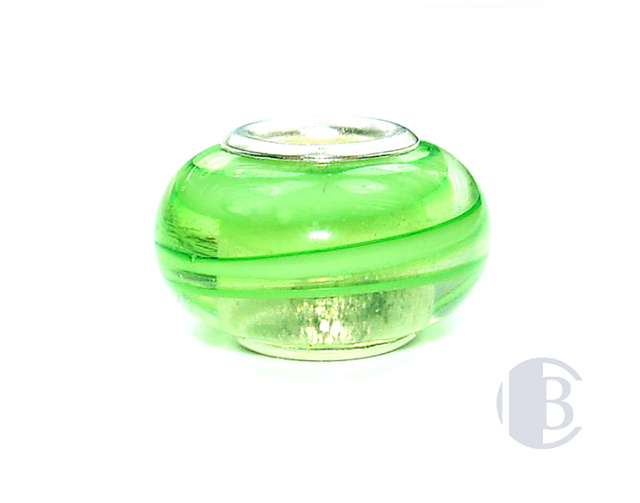925 sterling silver core murano glass bead