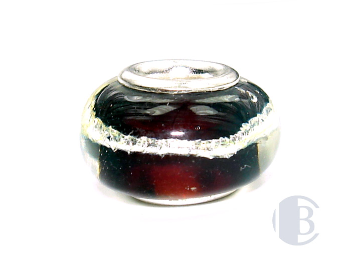 925 sterling silver core murano glass bead