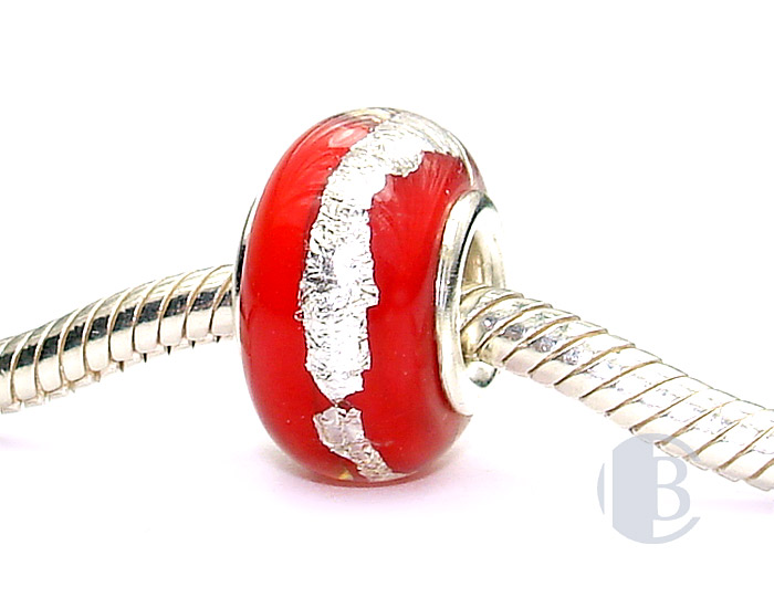 925 sterling silver core murano glass bead