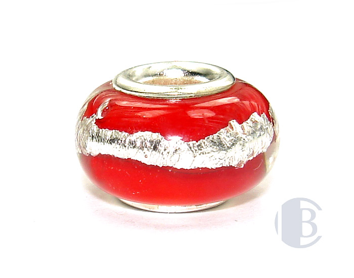 925 sterling silver core murano glass bead