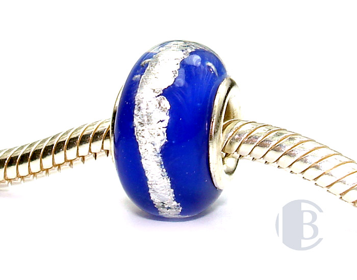 925 sterling silver core murano glass bead