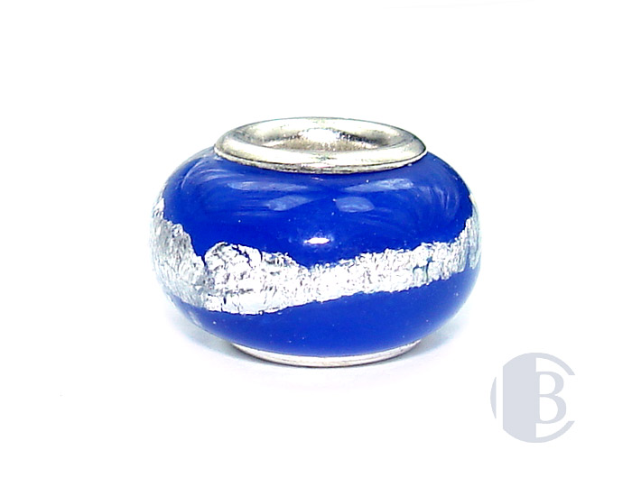 925 sterling silver core murano glass bead