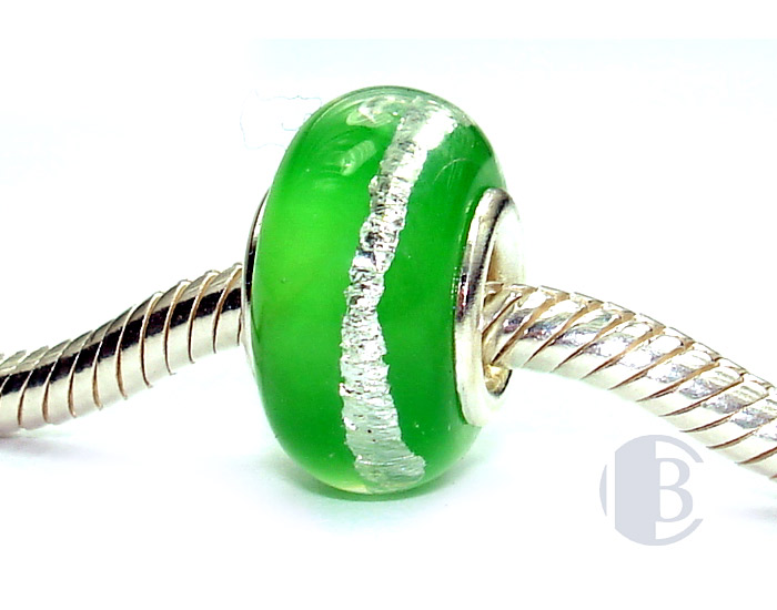 925 sterling silver core murano glass bead