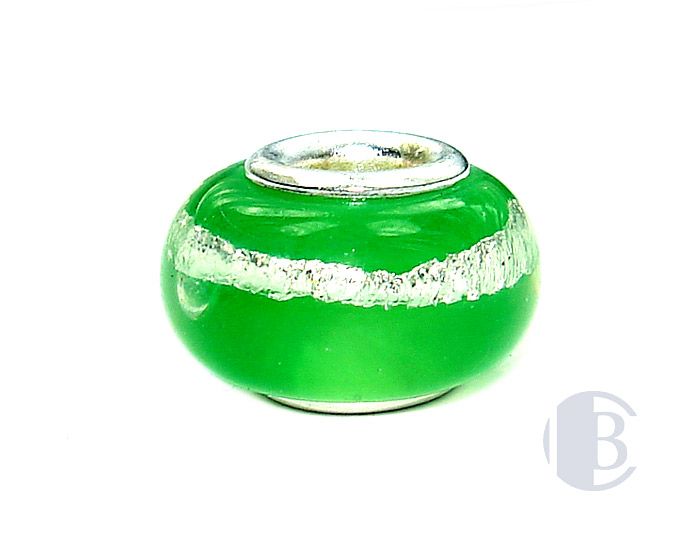 925 sterling silver core murano glass bead