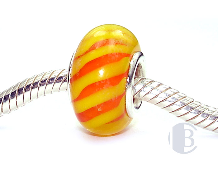 925 sterling silver core murano glass bead