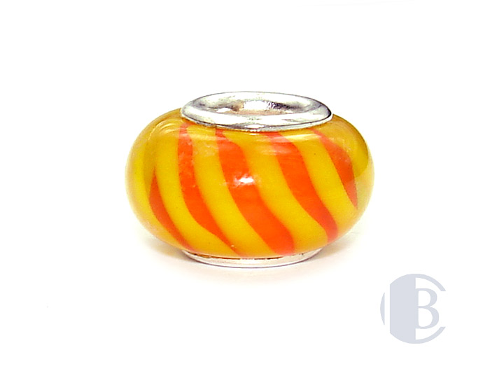 925 sterling silver core murano glass bead