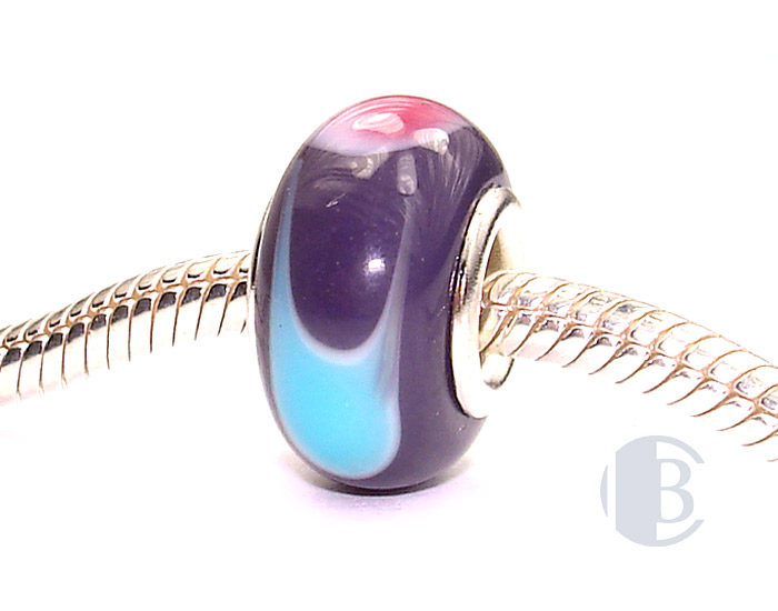 925 sterling silver core murano glass bead