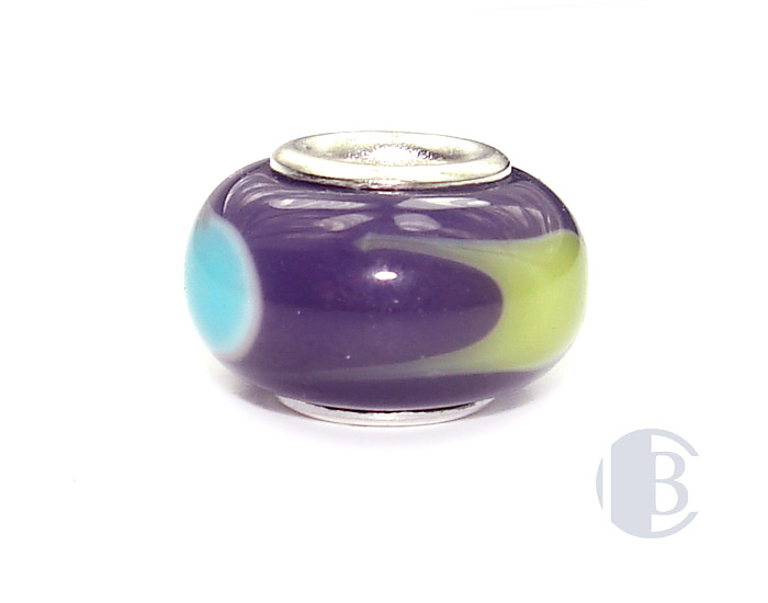 925 sterling silver core murano glass bead