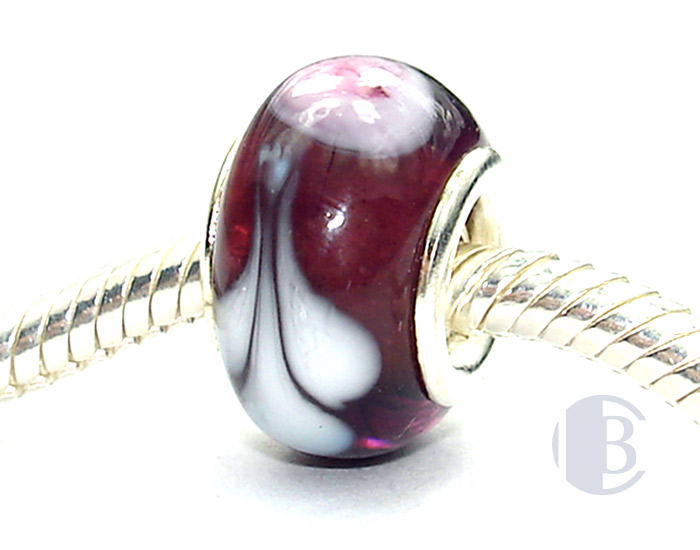 925 sterling silver core murano glass bead