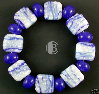 combination bracelet style tile lampwork bead sets