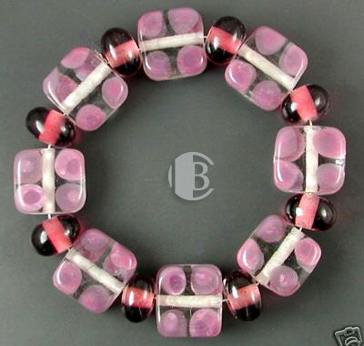 combination bracelet style tile lampwork bead sets