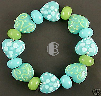 tile design combination lampwork bead sets