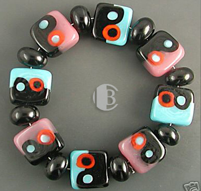 tile design combination lampwork bead sets