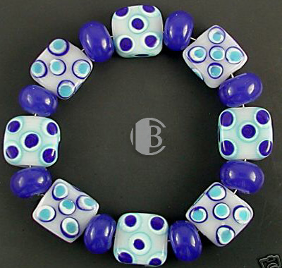 tile design combination lampwork bead sets