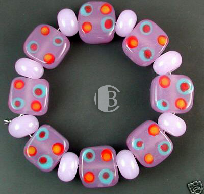combination bracelet style tile lampwork bead sets