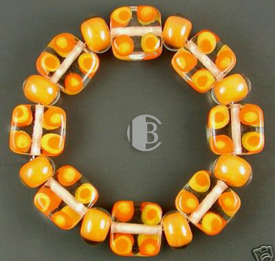 combination bracelet style tile lampwork bead sets